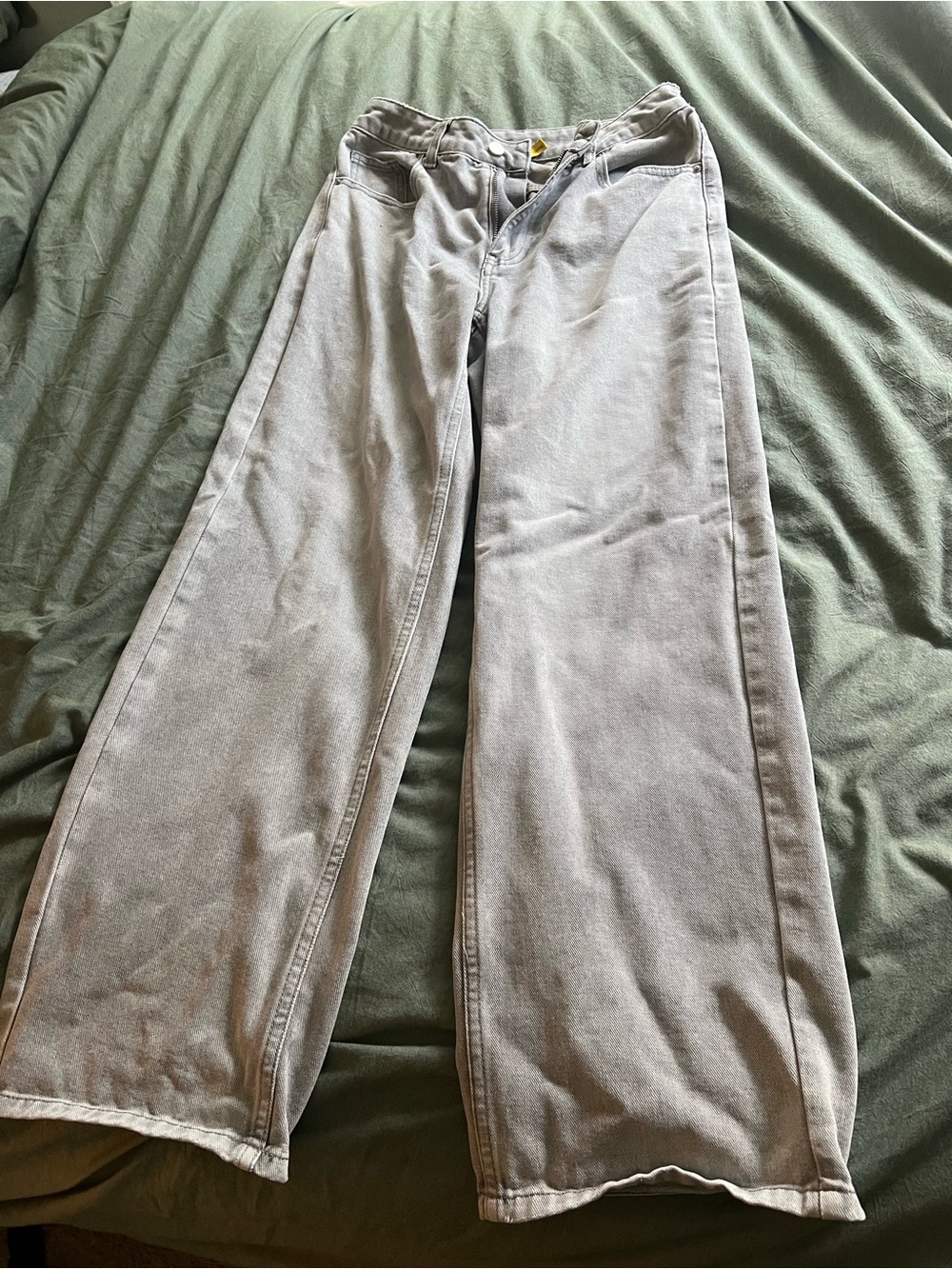 Wide Leg Light Gray Baggy Jeans